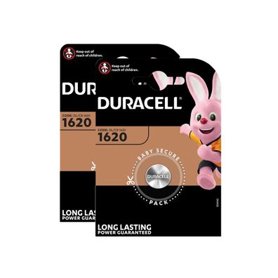 2x CR1620 Duracell Lithium Knopfzelle DL1620 75mAh 3V Batterie CR 1620