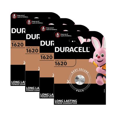 4x CR1620 Duracell Lithium Knopfzelle DL1620 75mAh 3V Batterie CR 1620