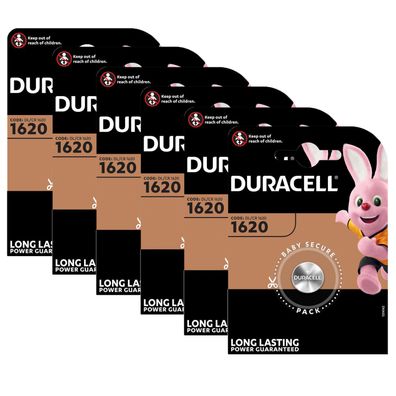 6x CR1620 Duracell Lithium Knopfzelle DL1620 75mAh 3V Batterie CR 1620