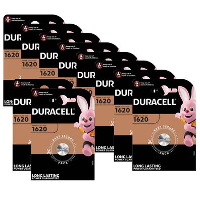 10x CR1620 Duracell Lithium Knopfzelle DL1620 75mAh 3V Batterie CR 1620