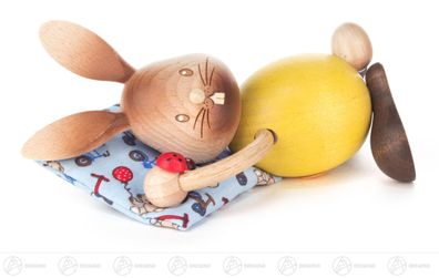 Hase "Stupsi" Schlafmütze H=x Tiefe 6cmx13cm NEU Erzgebirge Osterhase Osterdeko