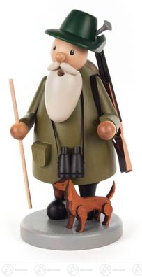 Räuchermann Förster mit Dackel Höhe = 22cm NEU Erzgebirge Rauchfigur Rauchmann
