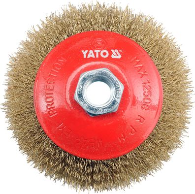 Topfbürste 100 mm, messingbeschichteter Draht, M14