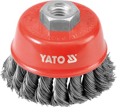 Frontbürste mit Gewinde 60 mm, gezopfter Draht, M14