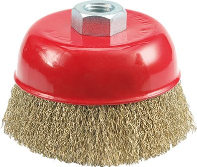 Frontbürste 75 mm mit gewelltem Messingdraht