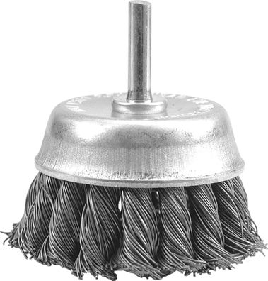 Frontbürste mit Schaft 75 mm, gezopfter Draht