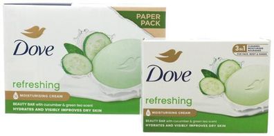 Dove Seife Dove Beauty Cream Bar Gurke und grüner Tee, erfrischende Seife, 2 x 90 gr