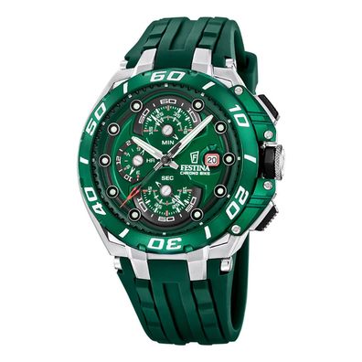 Festina Chronograph F20755-2 Dunkelgrün Chrono Bike 2026 Kautschukband 20ATM