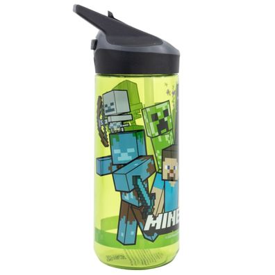 Minecraft Wasserflasche 620 ml Premium Trinkflasche Schule & Freizeit mit Druckkno