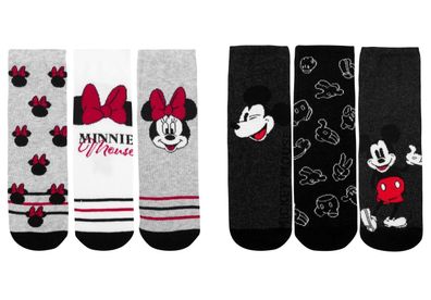 3 Paar Disney Mickey Mouse / Minnie Mouse Sneaker Socken Damen Herren Gr. 35-46 Neu