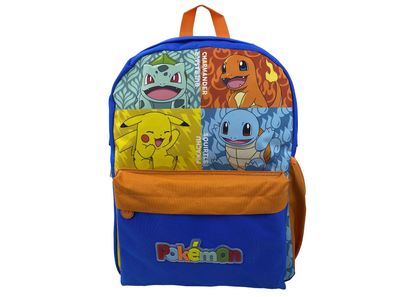 Pokémon Rucksack Kinder mit 2 Fächern und Netzseitentasche 30 × 15 × 40 cm