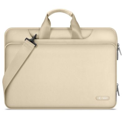 Tech-Protect Pocket Laptoptasche 15–16 Zoll mit Schultergurt und 360° Schutz – Beige