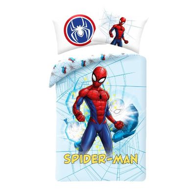 Spiderman Bettwäsche Set aus Baumwolle Bettdeckenbezug 140 × 200 cm mit 70 × 90