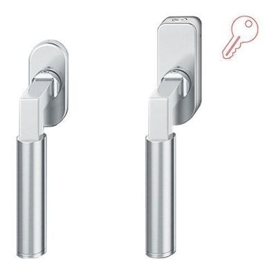 1102 FSB Fenstergriff ovale Rosette Edelstahl matt Fensterbeschlag