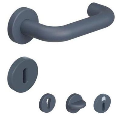 HEWI Türgriff 111 Rosette anthrazitgrau matt Türklinke Drückergarnitur