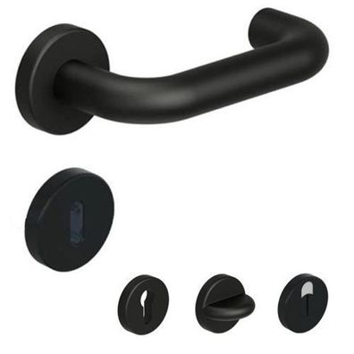 HEWI Griff 111 Rosette schwarz matt Türklinke Drückergarnitur Klinke