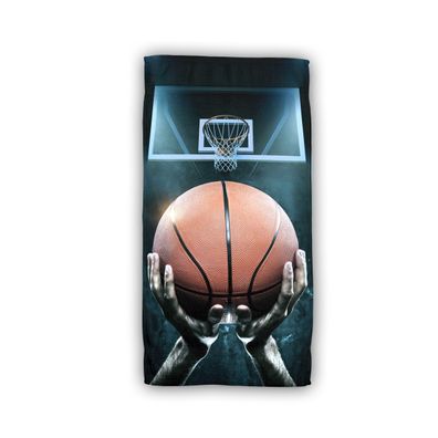 Basketball Baumwolle Strandtuch Frottee Badetuch mit Premium Druck, 70x140 cm