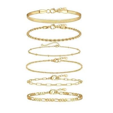 Damen Edelstahl Armband Set Verstellbar Zirkonia Armreif Modeschmuck