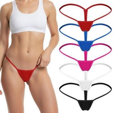 5er Pack Damen String Tanga Nahtlos Micro G String Low Waist M