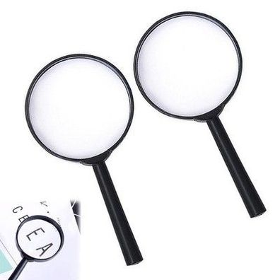 2x Handlupe 5x Vergrößerung Kunststoff Leselupe