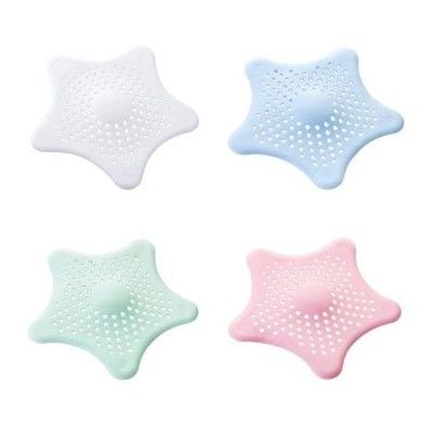 4x Silikon Abflusssieb Haarfänger Dusche Badewanne Waschbecken Saugnapf Farbmix