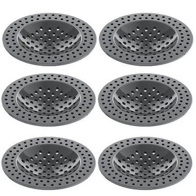 6x Abflusssieb Dusche Waschbecken 78mm Haarfänger Spülbecken Sieb Plastik