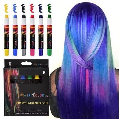 1 Haarfärbestifte 6 Farben Ungiftig Auswaschbar