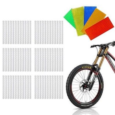 72 Stück Speichenreflektoren Fahrrad 360° Sichtbarkeit für Nachtfahrten Silberne