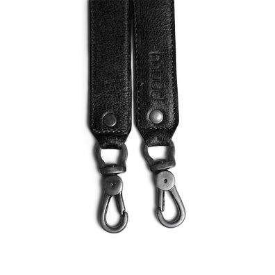 muud Hudson XL Taschengurt 2 x 70 cm Black – langer Ledergurt für Taschen