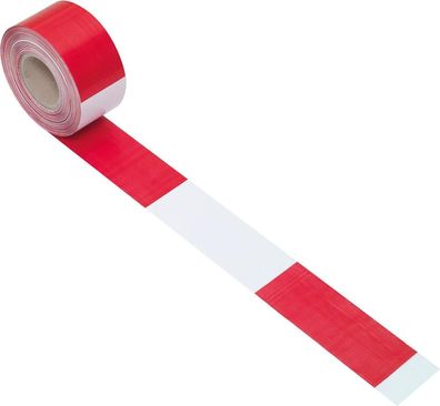 KS TOOLS Folien-Absperrband rot/weiss schraffiert