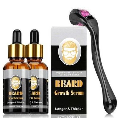 1 x Bartpflege Set mit Derma Bartroller 0,5 mm 2 Pack