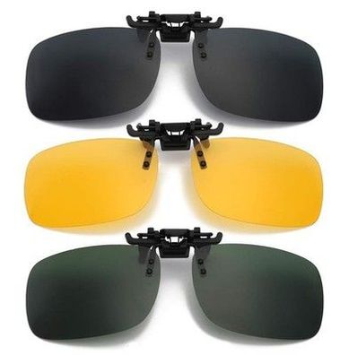 3x Sonnenbrillen Clip 2x polarisiert 1x Nachtsicht