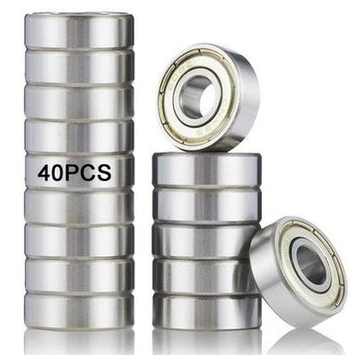 40x Kugellager 8x22x7mm 608ZZ Hochgeschwindigkeit Geräuscharm