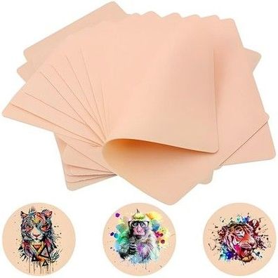 4 x Tattoo Übungshaut 15 x 20 x 0.3 cm Doppelseitig Profi Kunsthaut Blanko
