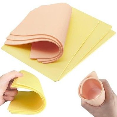 6 x Tattoo Übungshaut 3mm A5 Silikon für Anfänger Tätowierer Hautfarbe & Gelb