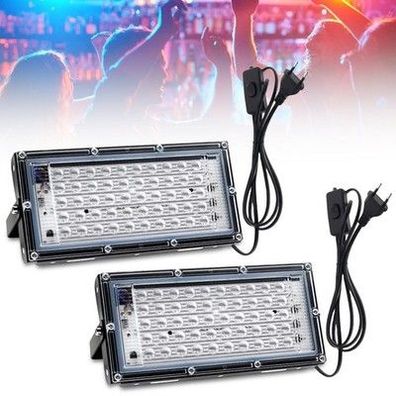 2x 50W UV Schwarzlicht Strahler IP65 Wasserdicht Disco Party Lampe