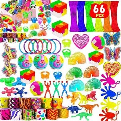 66 Stück Mitgebsel Spielzeug Set Fidget Gastgeschenke Goodie Bags Bunt