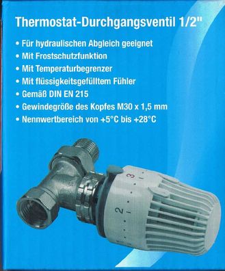 Cornat Thermostat-Eckventil mit Thermostatkopf 1/2"x30x1,5mm Neuware