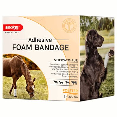 Snögg Animal Care Foam Bandage, 9 x 200 cm - elastischer Schaumverband für Tiere