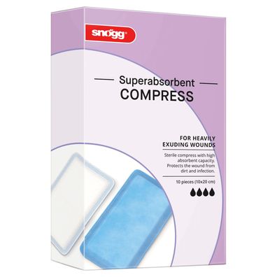 Snögg Animal Care Superabsorbent Compress, 10 x 20 cm, 10 Stück - steriler Wundver