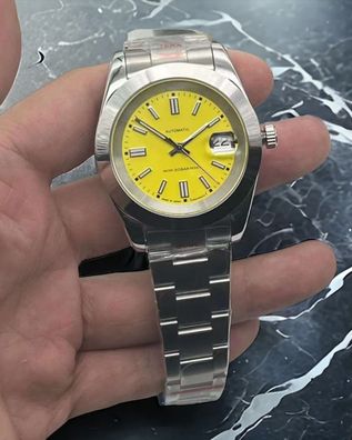Armbanduhr Datejust Gelb Stahl Oyster Perpetual Automatik Luxusuhr 39mm