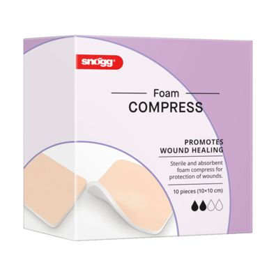 Snögg Animal Care Foam Compress, 10 x 10 cm, 10 Stück - steriler Schaumverband
