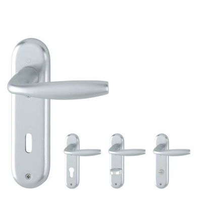 Hoppe Türdrücker New York Kurzschildgarnitur BB/PZ/WC Alu F1 Türgriff Türklinke