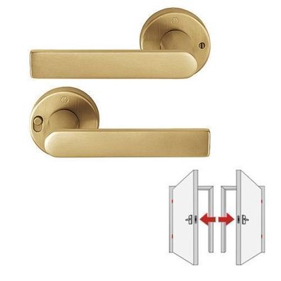 HOPPE M1642/42VR Los Angeles Rosettengarnitur Messingfarben hell satiniert