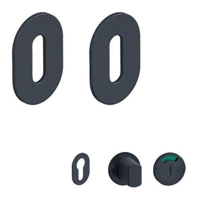 HEWI 306PBM mini Schlüsselrosettenpaar Anthrazitgrau matt Klebemontage