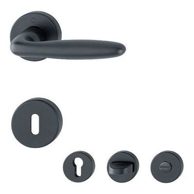 Hoppe Verona Türdrücker Rosettengarnitur schwarz matt Drücker Rosette