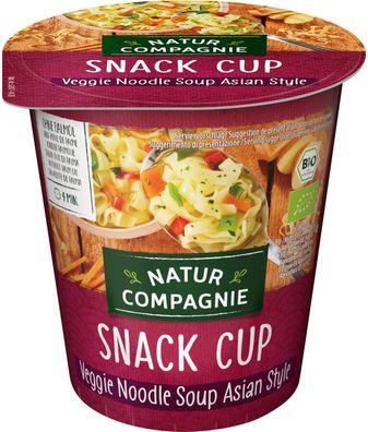 6x Natur Compagnie Snack Cup Veggie Noodle Soup Asian Style 55g