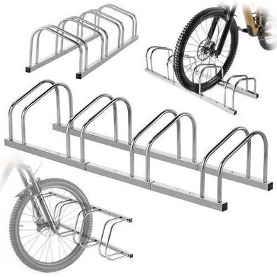 KADAX 4-Stationen-Fahrradständer Stahl Silber