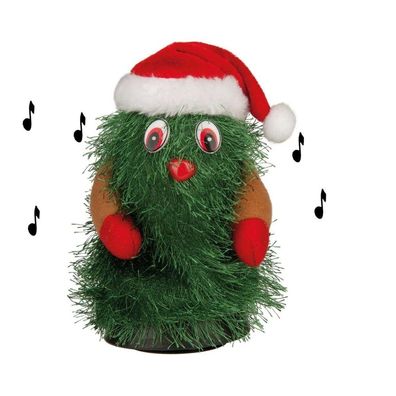 Weihnachtsbaum mit Mütze, tanzend und drehend