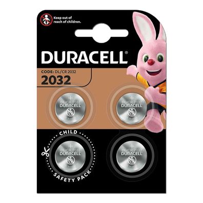 Duracell Knopfzelle Lithium CR2032 DL2032 3V Batterien 4er Blister